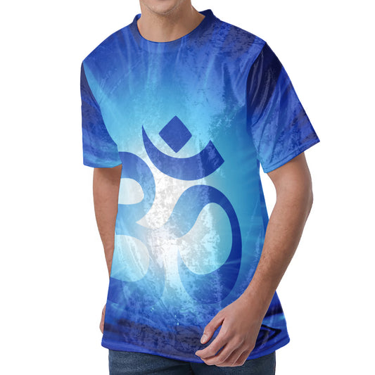 Mantra Om Print Men's Velvet T-Shirt