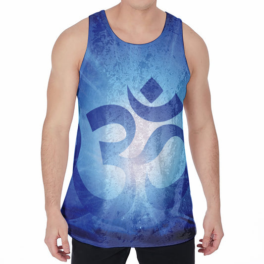 Mantra Om Print Men's Velvet Tank Top