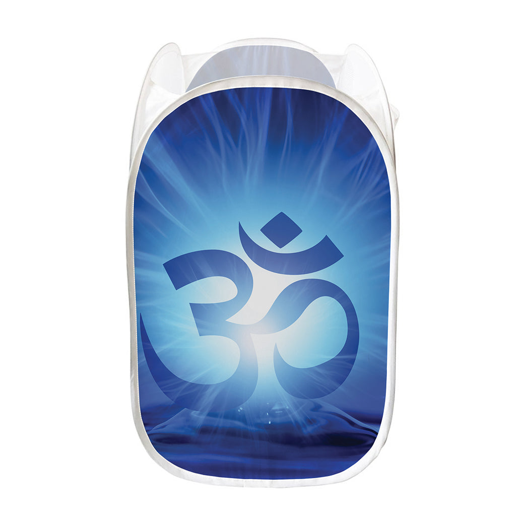 Mantra Om Print Mesh Laundry Hamper