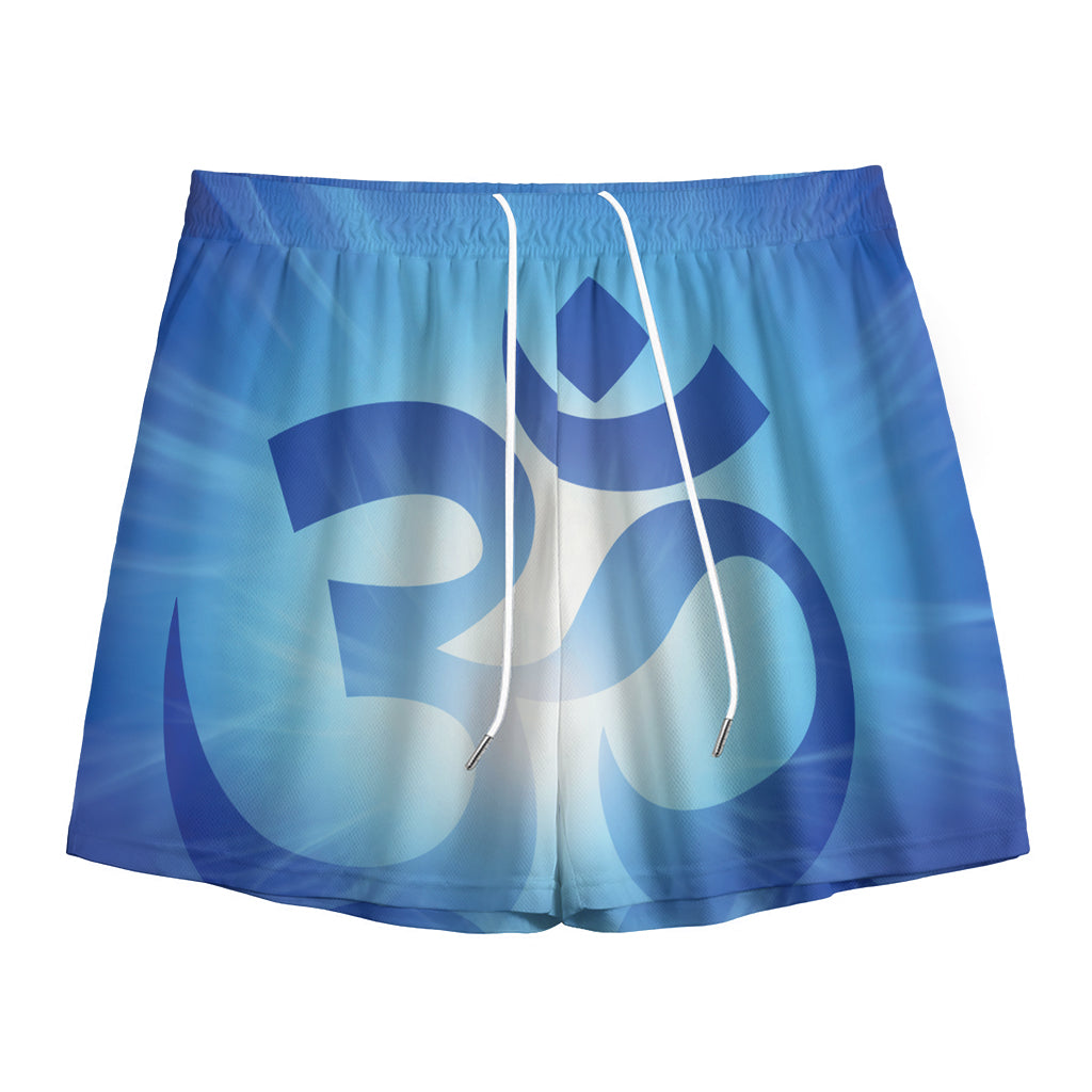 Mantra Om Print Mesh Shorts