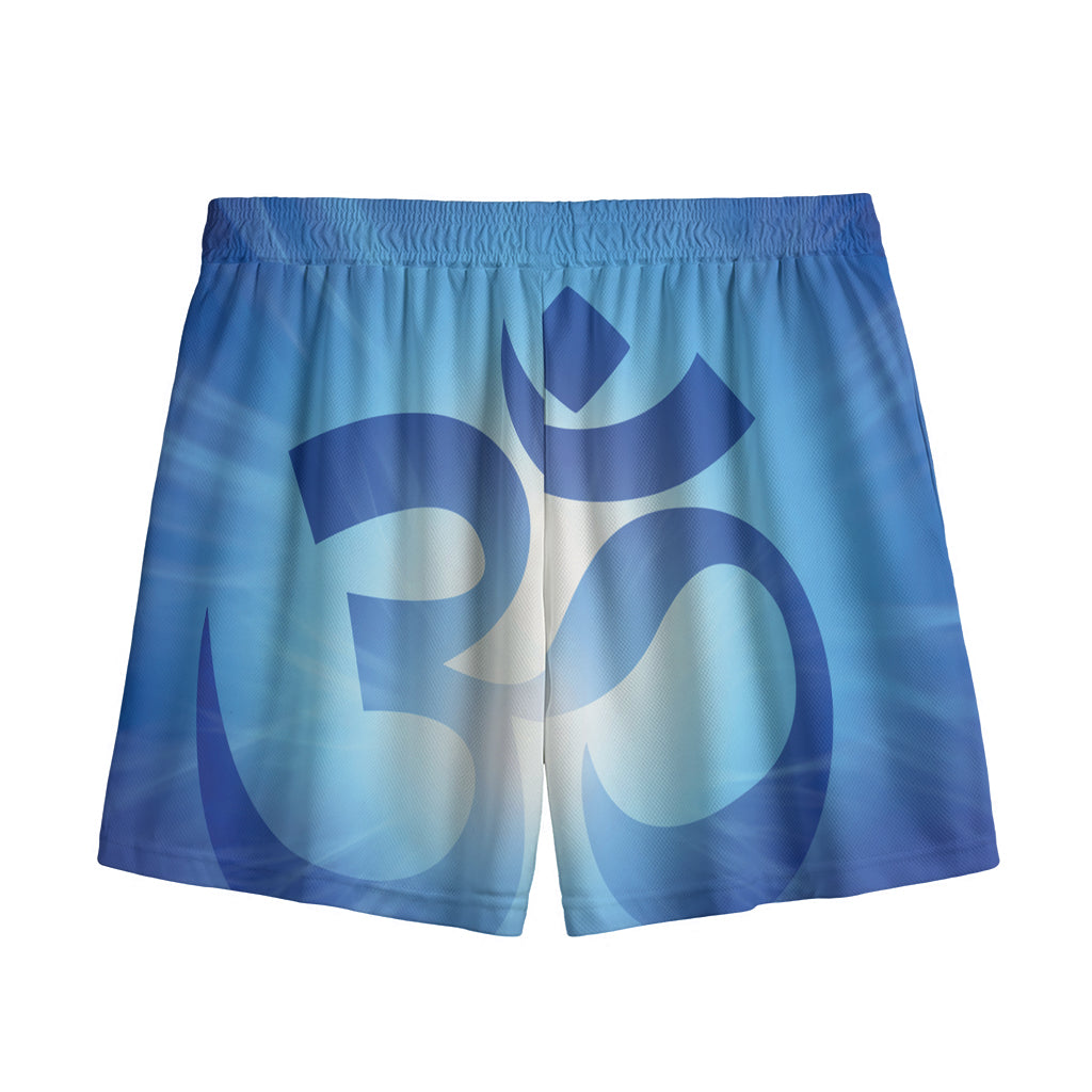 Mantra Om Print Mesh Shorts