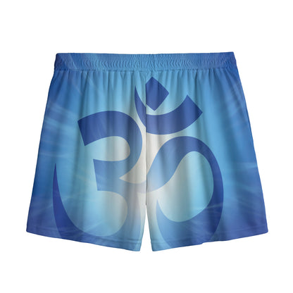 Mantra Om Print Mesh Shorts