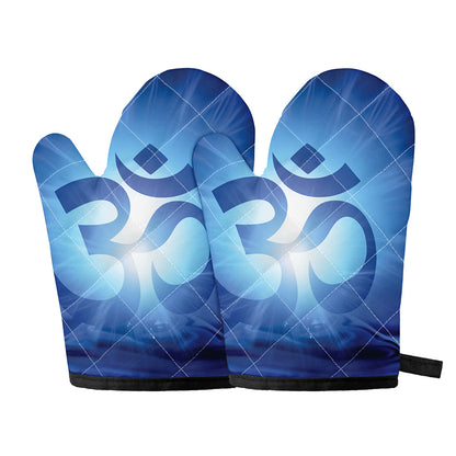 Mantra Om Print Oven Mitts
