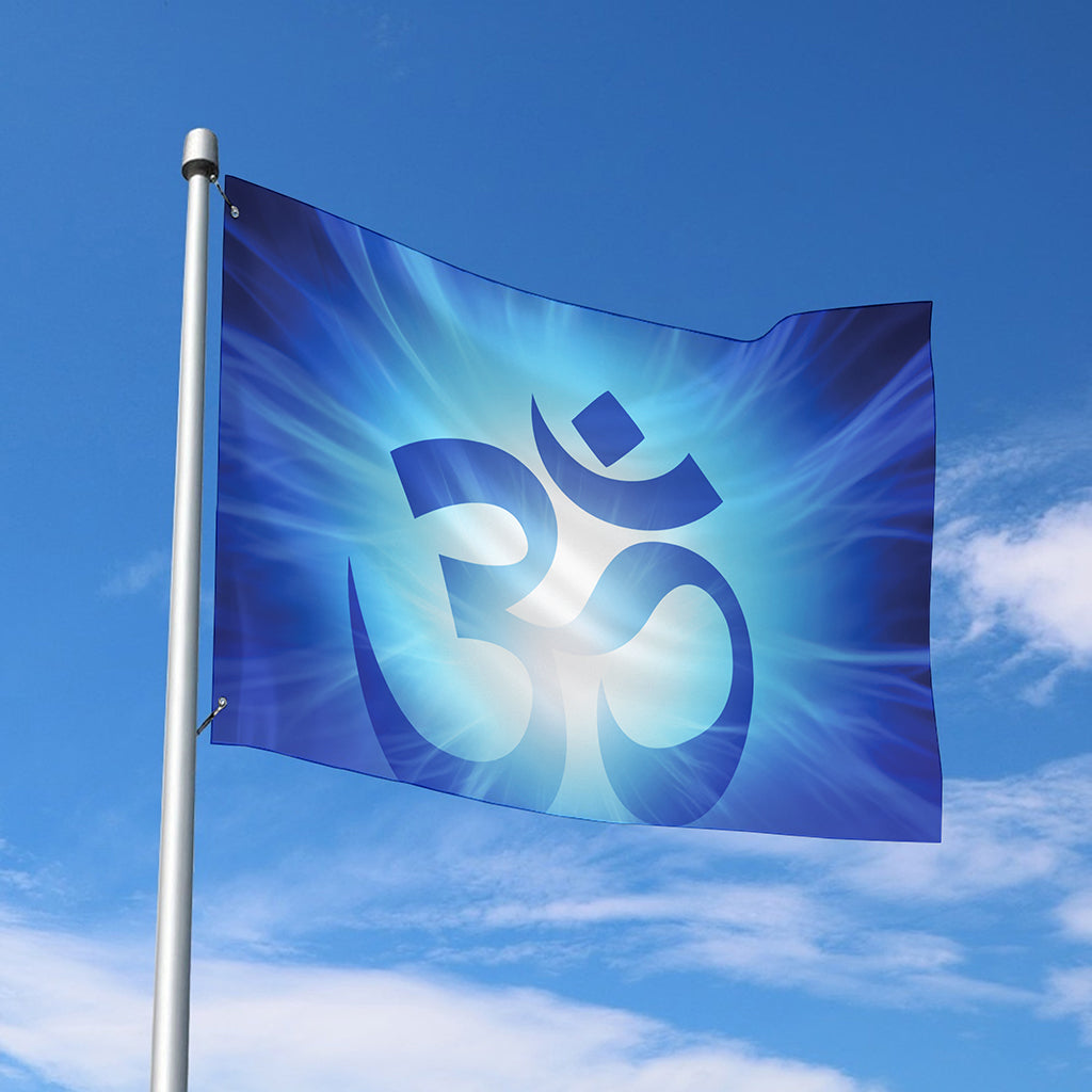 Mantra Om Print Polyester Flag