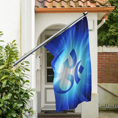 Mantra Om Print Polyester Flag
