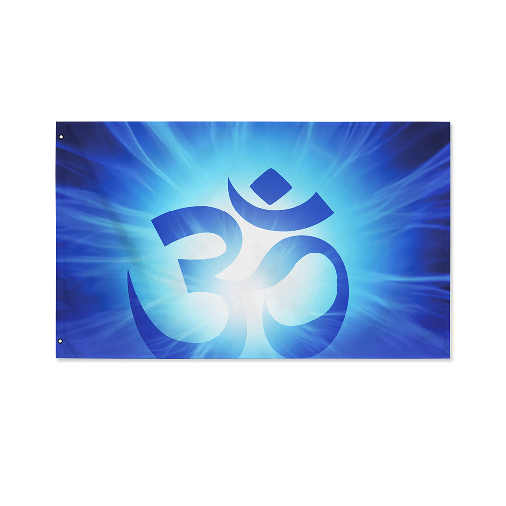 Mantra Om Print Polyester Flag