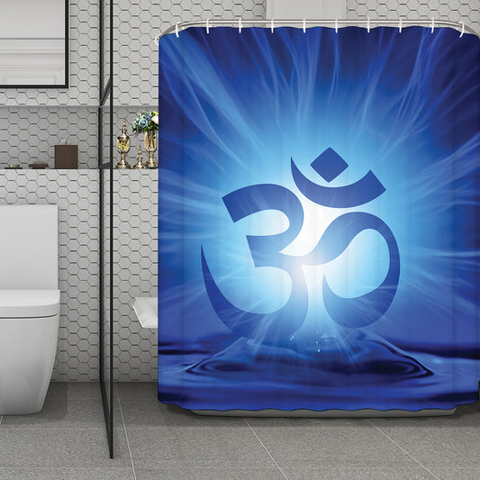 Mantra Om Print Polyester Shower Curtain