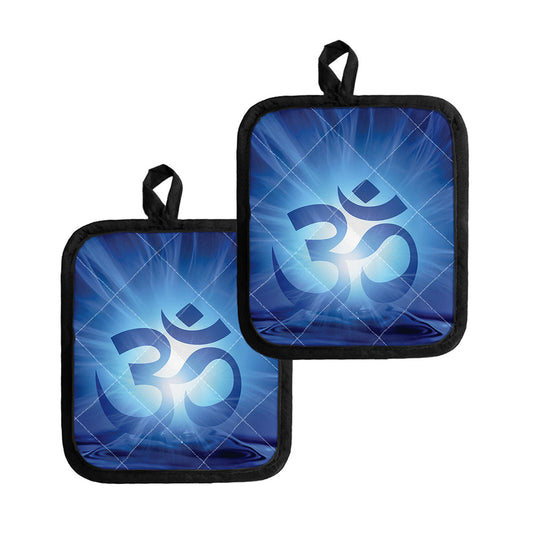 Mantra Om Print Pot Holders