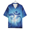 Mantra Om Print Rayon Hawaiian Shirt