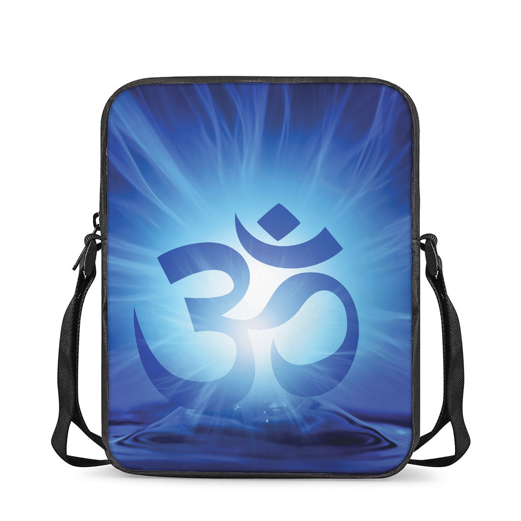 Mantra Om Print Rectangular Crossbody Bag