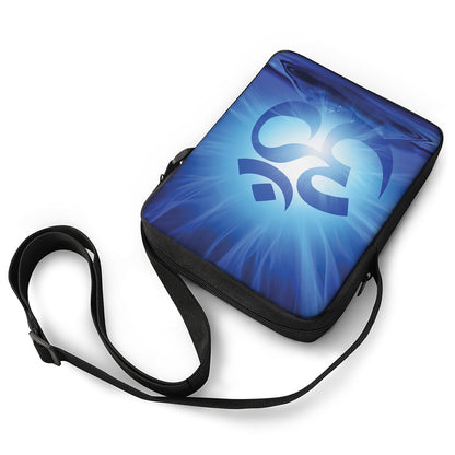 Mantra Om Print Rectangular Crossbody Bag