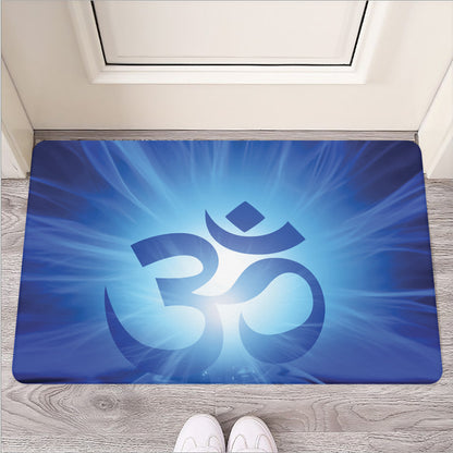 Mantra Om Print Rubber Doormat