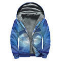 Mantra Om Print Sherpa Lined Zip Up Hoodie