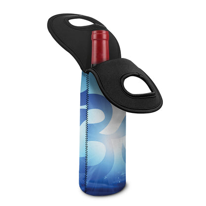 Mantra Om Print Single Neoprene Wine Tote