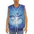 Mantra Om Print Sleeveless Baseball Jersey