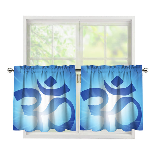 Mantra Om Print Tier Curtains