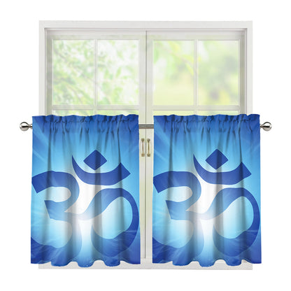 Mantra Om Print Tier Curtains