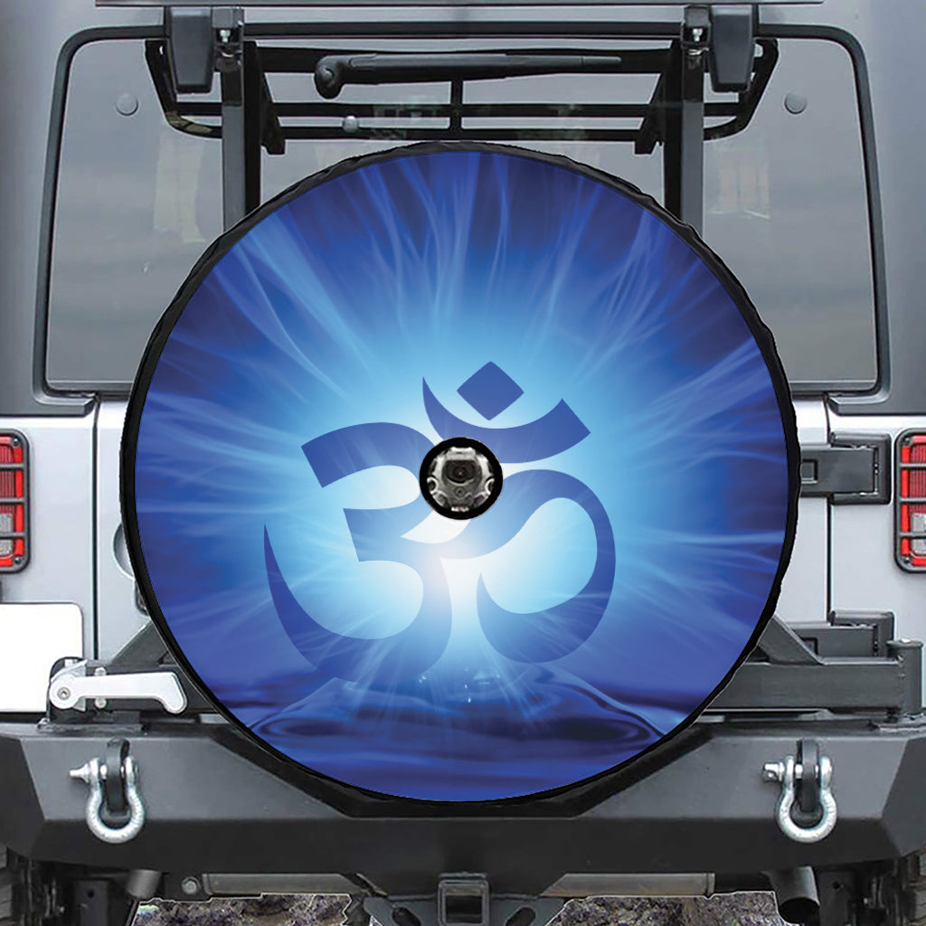 Mantra Om Print Tire Cover With Camera Hole