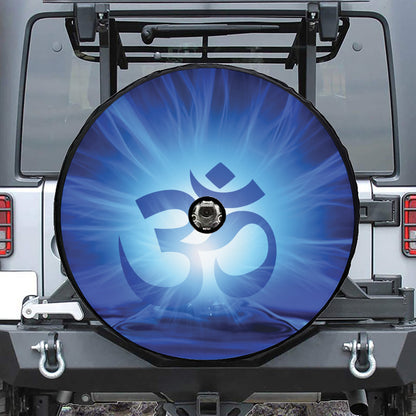 Mantra Om Print Tire Cover With Camera Hole
