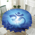 Mantra Om Print Waterproof Round Tablecloth