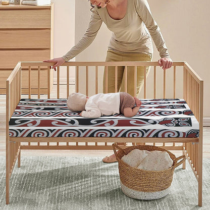 Maori Fence Print Baby Crib Sheet