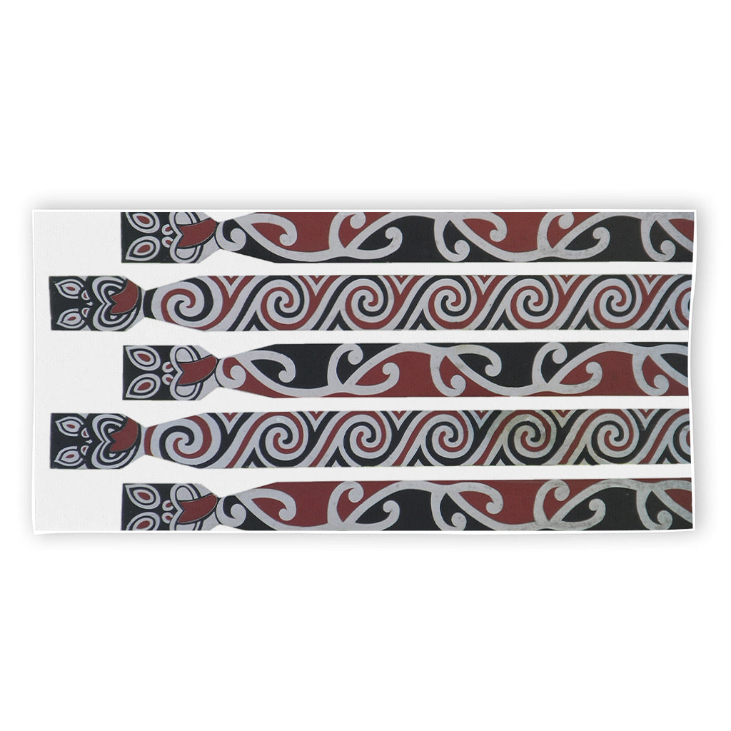 Maori Fence Print Beach Towel