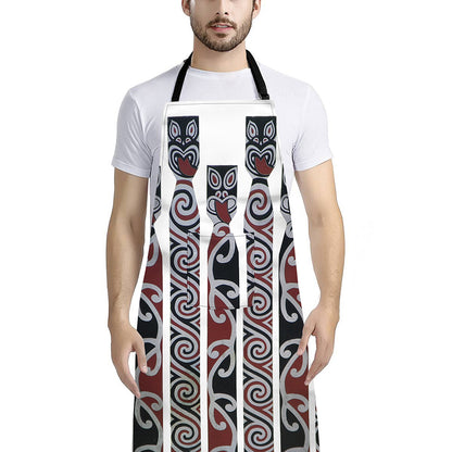 Maori Fence Print Bib Apron With Pocket
