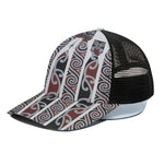 Maori Fence Print Black Mesh Trucker Cap