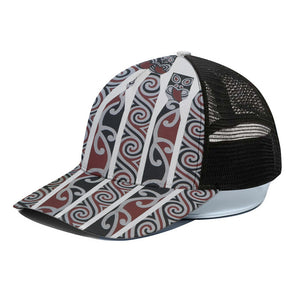 Maori Fence Print Black Mesh Trucker Cap