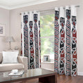 Maori Fence Print Dimout Grommet Curtains