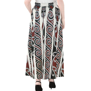 Maori Fence Print Chiffon Maxi Skirt