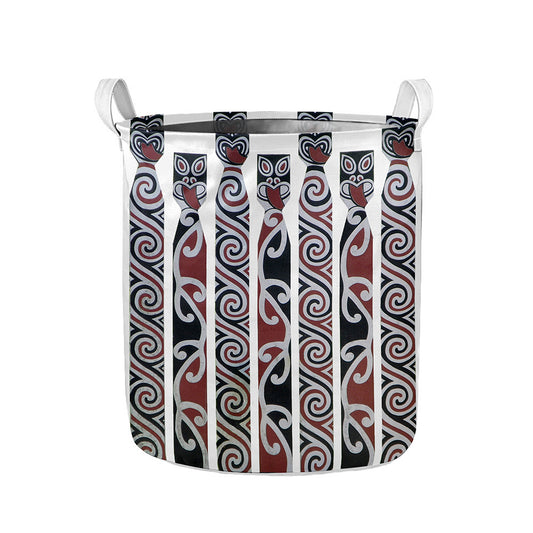 Maori Fence Print Collapsible Laundry Basket