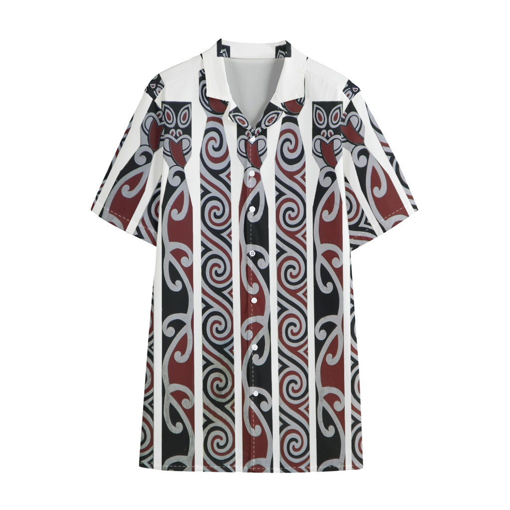 Maori Fence Print Cotton Hawaiian Shirt