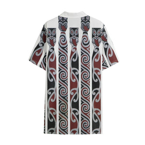 Maori Fence Print Cotton Hawaiian Shirt