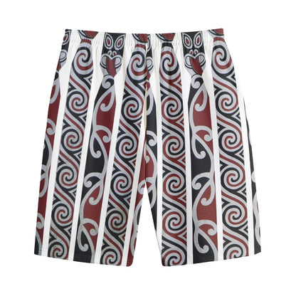 Maori Fence Print Cotton Shorts