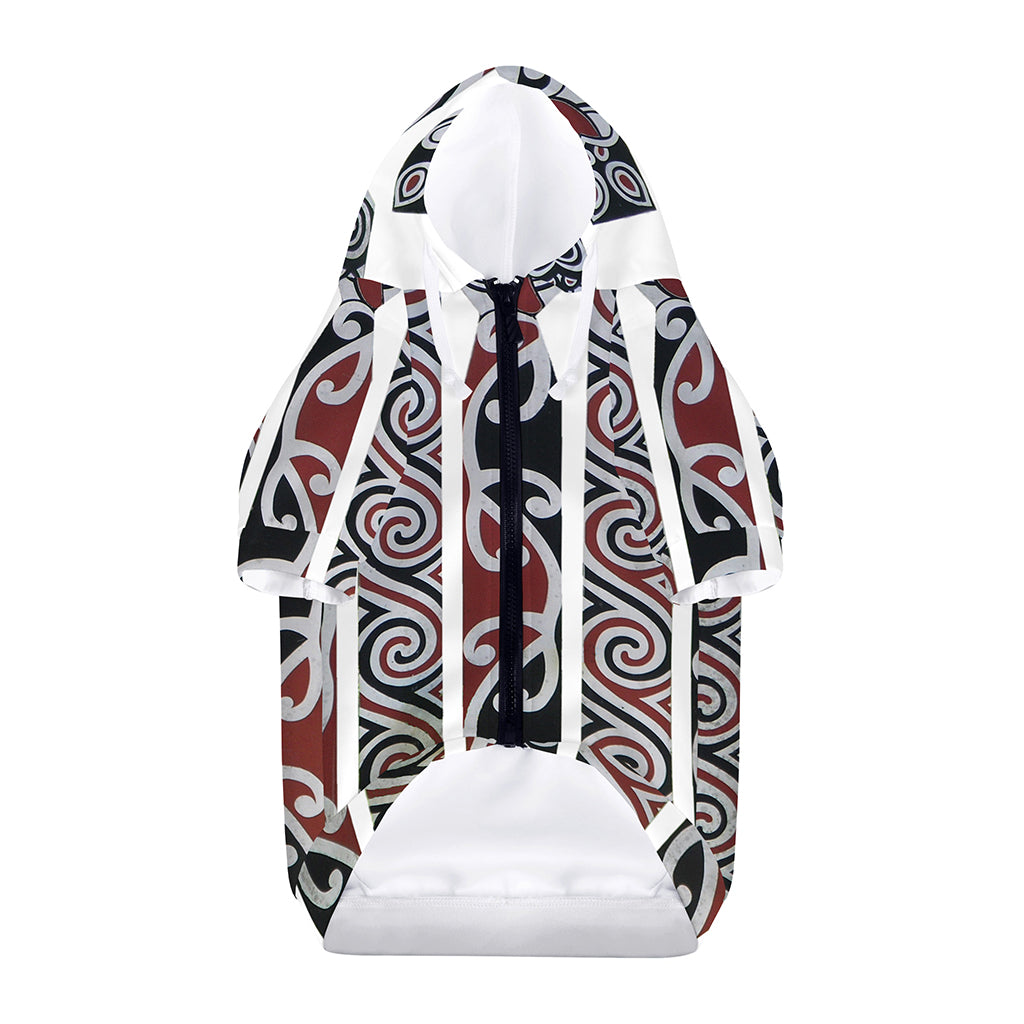 Maori Fence Print Dog Zip Up Hoodie
