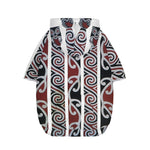 Maori Fence Print Dog Zip Up Hoodie