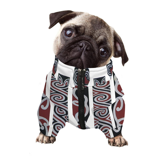 Maori Fence Print Dog Zip Up Jacket