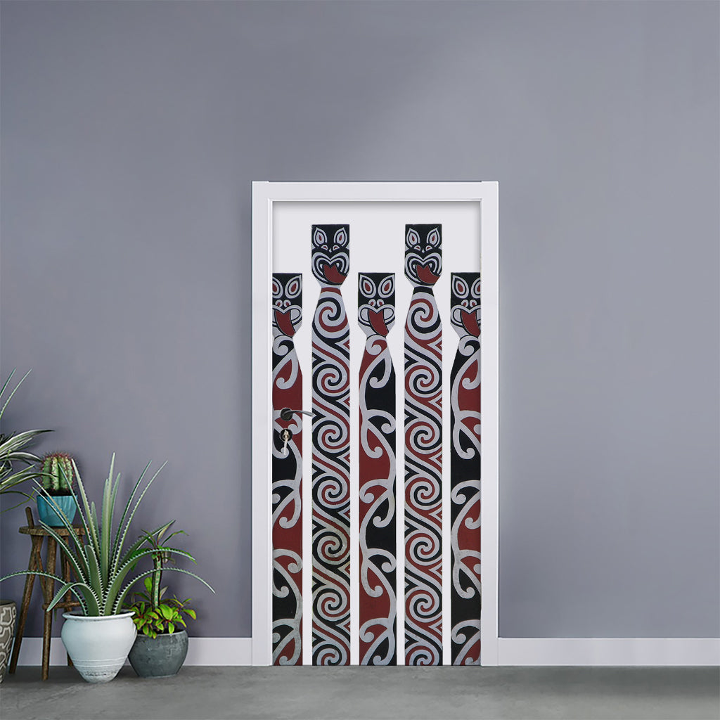 Maori Fence Print Door Sticker