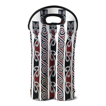 Maori Fence Print Double Neoprene Wine Tote