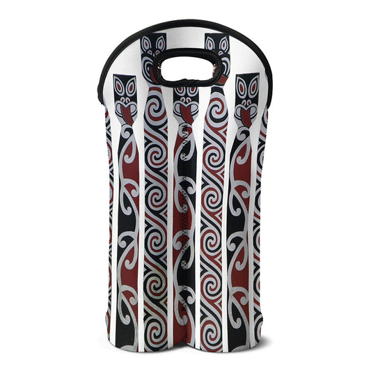 Maori Fence Print Double Neoprene Wine Tote