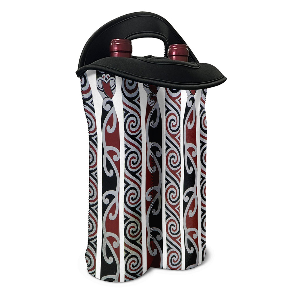 Maori Fence Print Double Neoprene Wine Tote