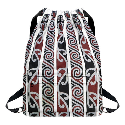 Maori Fence Print Drawstring Backpack