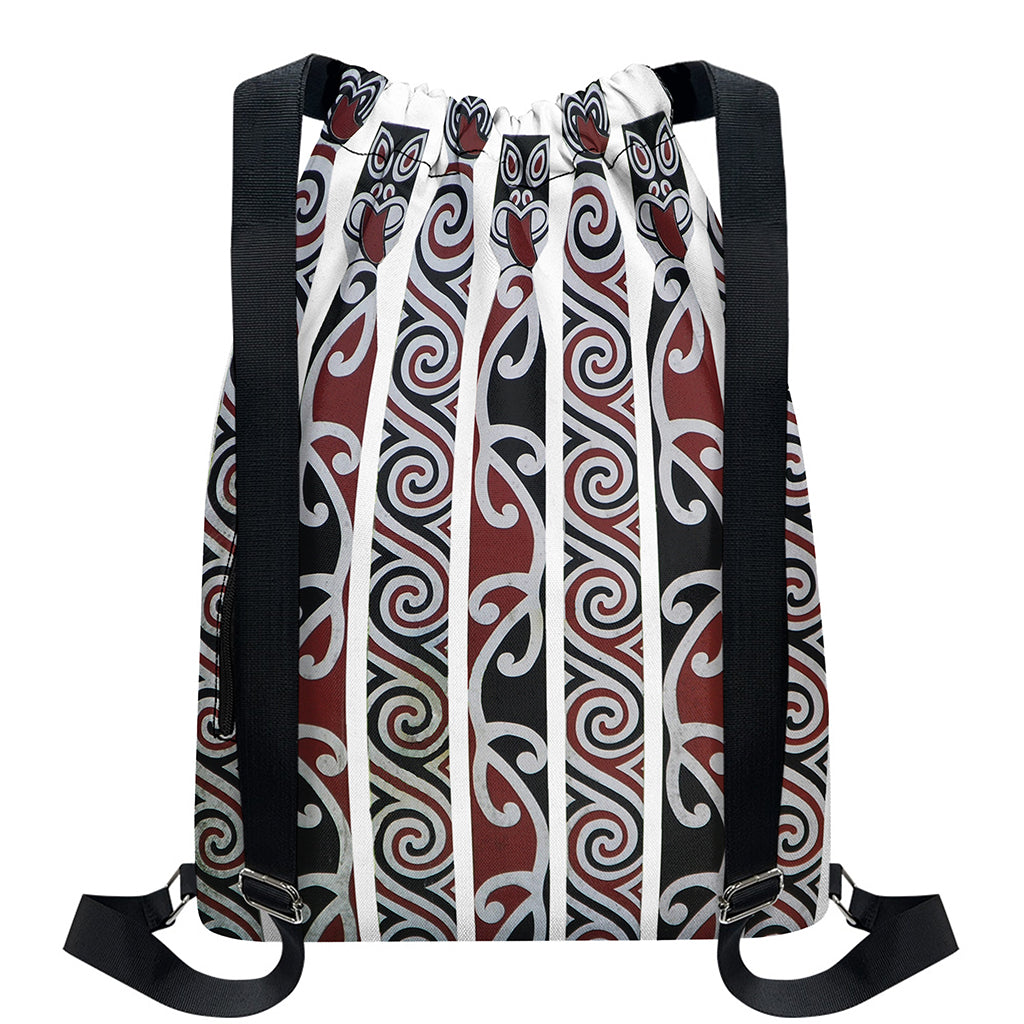 Maori Fence Print Drawstring Backpack