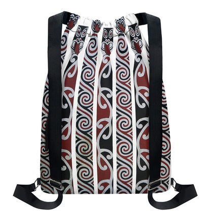 Maori Fence Print Drawstring Backpack