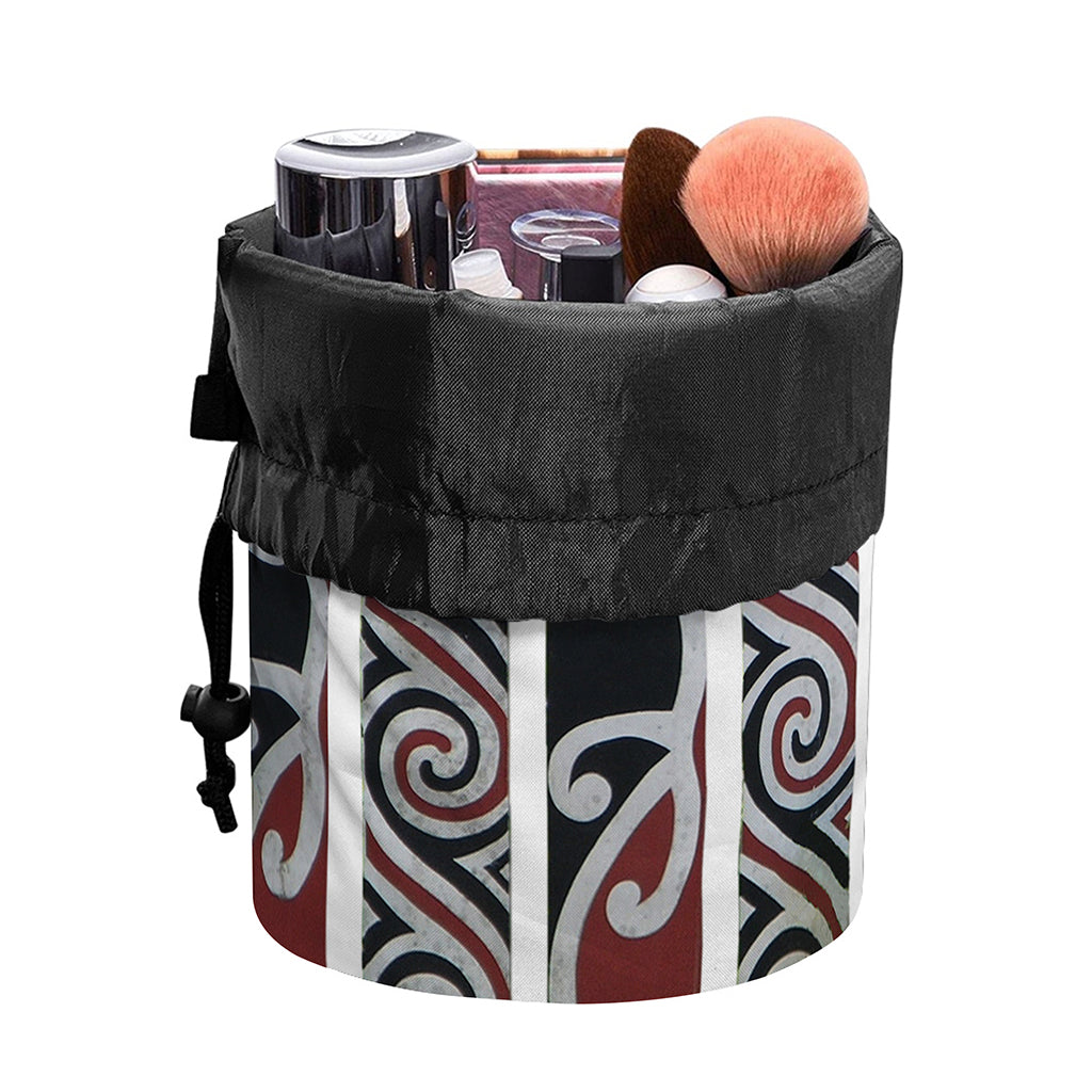 Maori Fence Print Drawstring Makeup Bag