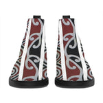 Maori Fence Print Flat Ankle Boots