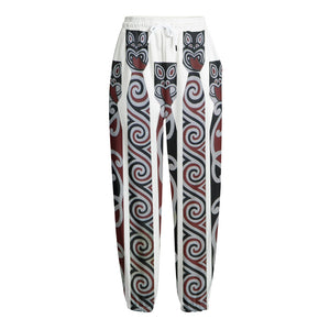 Maori Fence Print Fleece Lined Knit Pants