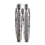 Maori Fence Print Fleece Lined Knit Pants