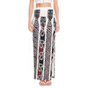 Maori Fence Print High Slit Maxi Skirt